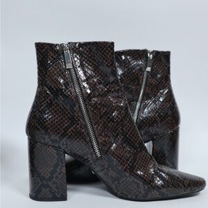 ZARA Brown Snakeskin Ankle Boots